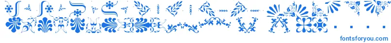 BorderbatsFleur2Regular Font – Blue Fonts on White Background