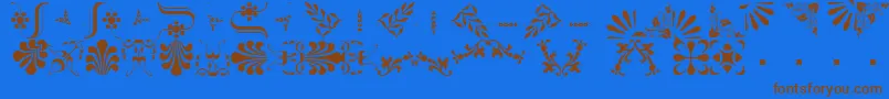 BorderbatsFleur2Regular Font – Brown Fonts on Blue Background