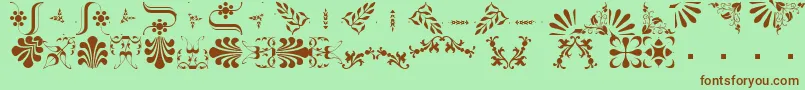 BorderbatsFleur2Regular Font – Brown Fonts on Green Background