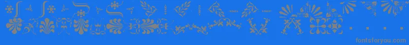 Police BorderbatsFleur2Regular – polices grises sur fond bleu