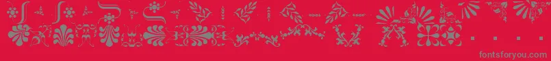 fuente BorderbatsFleur2Regular – Fuentes Grises Sobre Fondo Rojo