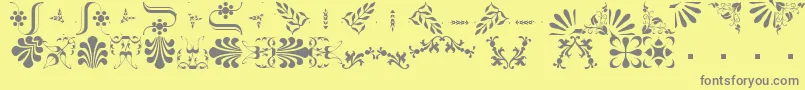 フォントBorderbatsFleur2Regular – 黄色の背景に灰色の文字