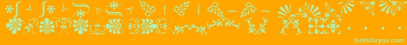 Подробнее о шрифте BorderbatsFleur2Regular Шрифт BorderbatsFleur2Regular – зелёные шрифты на оранжевом фоне