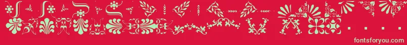 BorderbatsFleur2Regular Font – Green Fonts on Red Background