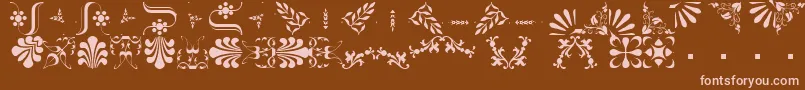 フォントBorderbatsFleur2Regular – 茶色の背景にピンクのフォント