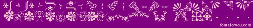 BorderbatsFleur2Regular Font – Pink Fonts on Purple Background