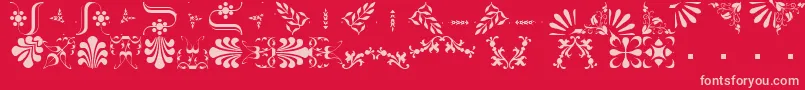 BorderbatsFleur2Regular Font – Pink Fonts on Red Background