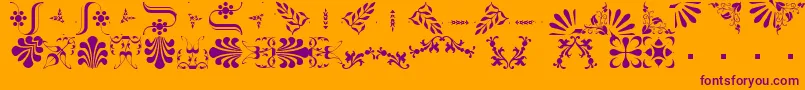 BorderbatsFleur2Regular-Schriftart – Violette Schriften auf orangefarbenem Hintergrund