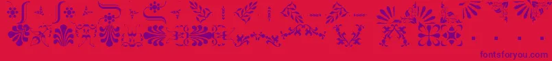 BorderbatsFleur2Regular Font – Purple Fonts on Red Background