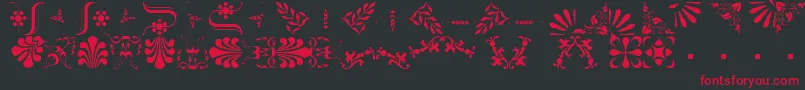 BorderbatsFleur2Regular Font – Red Fonts on Black Background