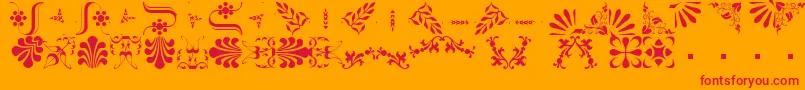 フォントBorderbatsFleur2Regular – オレンジの背景に赤い文字