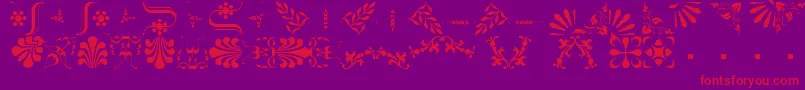 BorderbatsFleur2Regular Font – Red Fonts on Purple Background