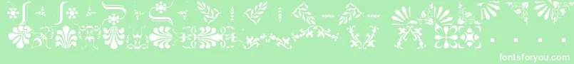 BorderbatsFleur2Regular Font – White Fonts on Green Background