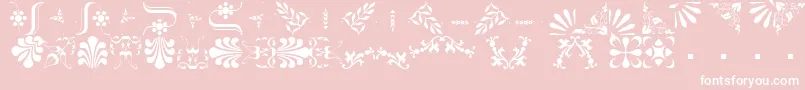 Police BorderbatsFleur2Regular – polices blanches sur fond rose