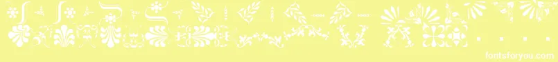フォントBorderbatsFleur2Regular – 黄色い背景に白い文字