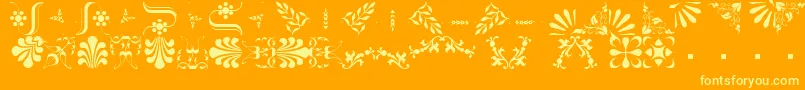 フォントBorderbatsFleur2Regular – オレンジの背景に黄色の文字