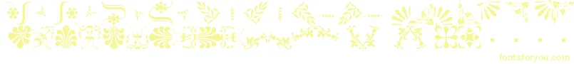 フォントBorderbatsFleur2Regular – 白い背景に黄色の文字