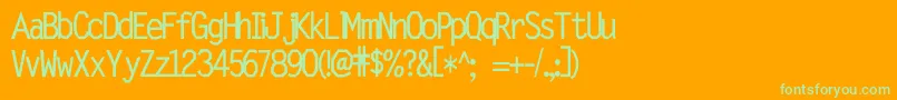 フォントMorker – オレンジの背景に緑のフォント