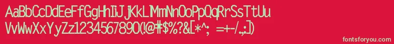 フォントMorker – 赤い背景に緑の文字