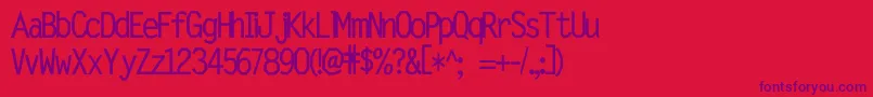 Morker-Schriftart – Violette Schriften auf rotem Hintergrund