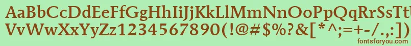 Czcionka ItcMendozaRomanLtMedium – brązowe czcionki na zielonym tle
