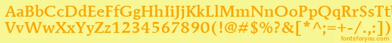 ItcMendozaRomanLtMedium Font – Orange Fonts on Yellow Background