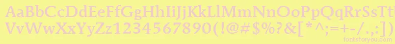 ItcMendozaRomanLtMedium Font – Pink Fonts on Yellow Background