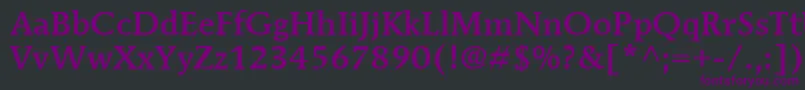 フォントItcMendozaRomanLtMedium – 黒い背景に紫のフォント