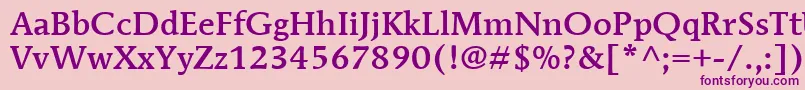 ItcMendozaRomanLtMedium Font – Purple Fonts on Pink Background
