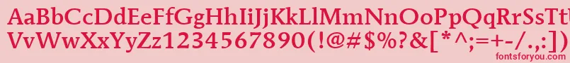 フォントItcMendozaRomanLtMedium – ピンクの背景に赤い文字