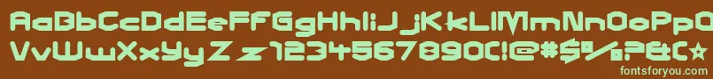 CharlesInCharge-fontti – vihreät fontit ruskealla taustalla