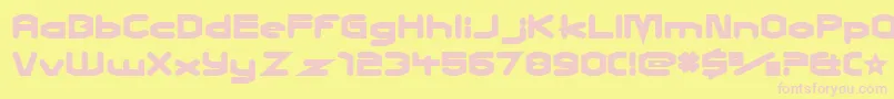 CharlesInCharge-Schriftart – Rosa Schriften auf gelbem Hintergrund