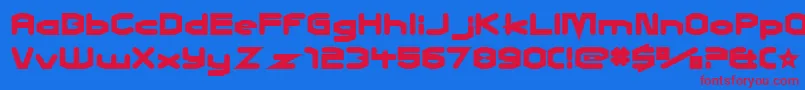 CharlesInCharge-Schriftart – Rote Schriften auf blauem Hintergrund