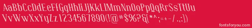CovingtonRevItalic Font – Pink Fonts on Red Background