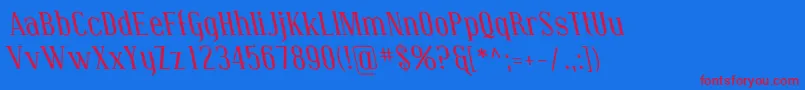 CovingtonRevItalic Font – Red Fonts on Blue Background