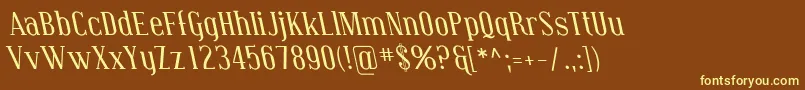CovingtonRevItalic Font – Yellow Fonts on Brown Background