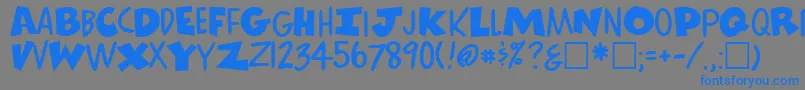 フォントComicsRegular – 灰色の背景に青い文字