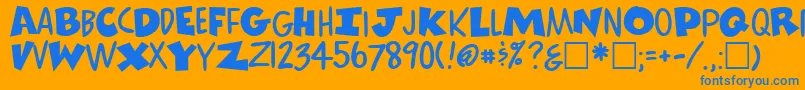 ComicsRegular Font – Blue Fonts on Orange Background