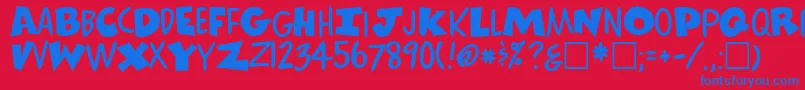 ComicsRegular Font – Blue Fonts on Red Background