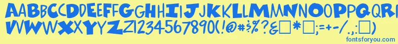 ComicsRegular Font – Blue Fonts on Yellow Background