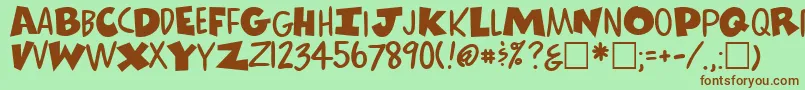 ComicsRegular Font – Brown Fonts on Green Background