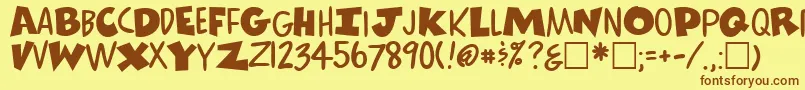ComicsRegular Font – Brown Fonts on Yellow Background