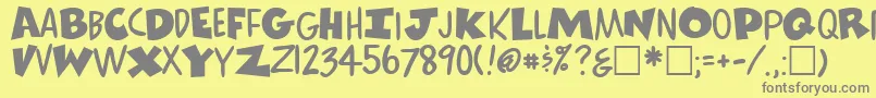 ComicsRegular Font – Gray Fonts on Yellow Background