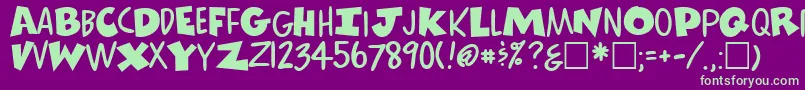 ComicsRegular Font – Green Fonts on Purple Background
