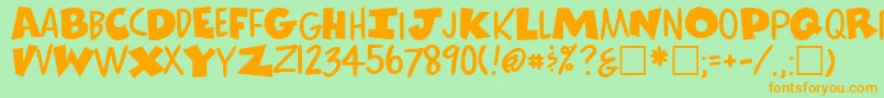 ComicsRegular Font – Orange Fonts on Green Background