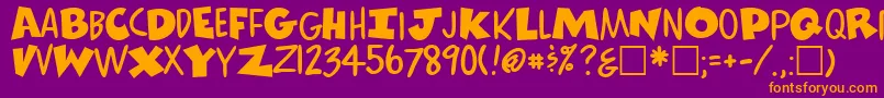 ComicsRegular Font – Orange Fonts on Purple Background