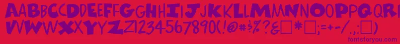 ComicsRegular Font – Purple Fonts on Red Background