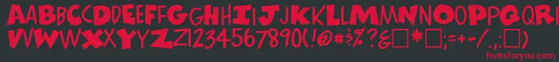 ComicsRegular Font – Red Fonts on Black Background