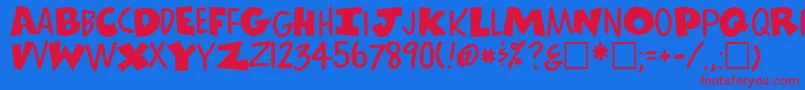 ComicsRegular Font – Red Fonts on Blue Background