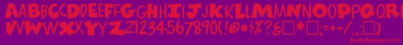 ComicsRegular Font – Red Fonts on Purple Background